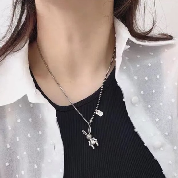 NEW RABBIT 925 STERLING SILVER NECKLACE,NICE NECKLACE, CUTE NECKLACE - Picture 2 of 5